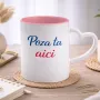 Cană personalizată cu toartă inimă 380 ml (Interior ROZ)
