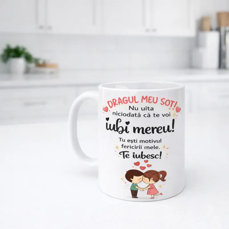 Cană personalizată, Dragul meu soț, te voi iubi mereu
