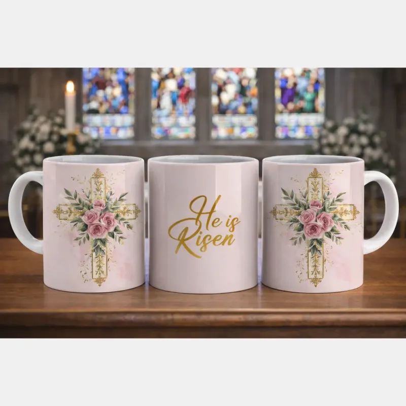 Cană personalizată, HE is Risen