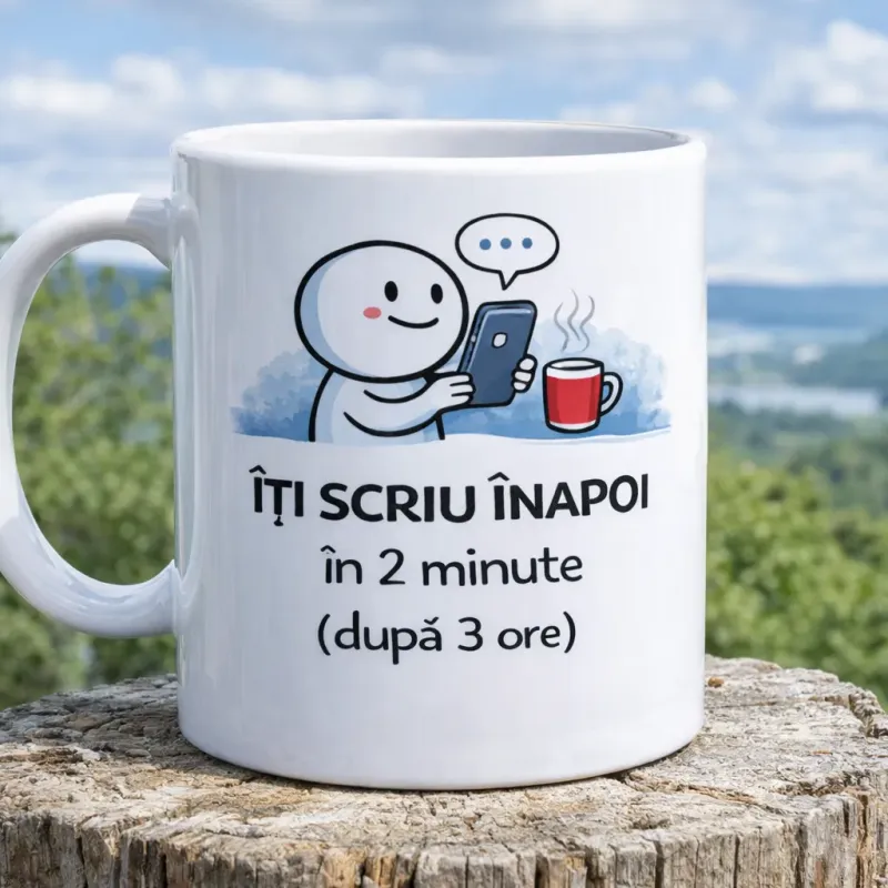 Cană personalizată, Îți scriu înapoi în 2 minute (după 3 ore)