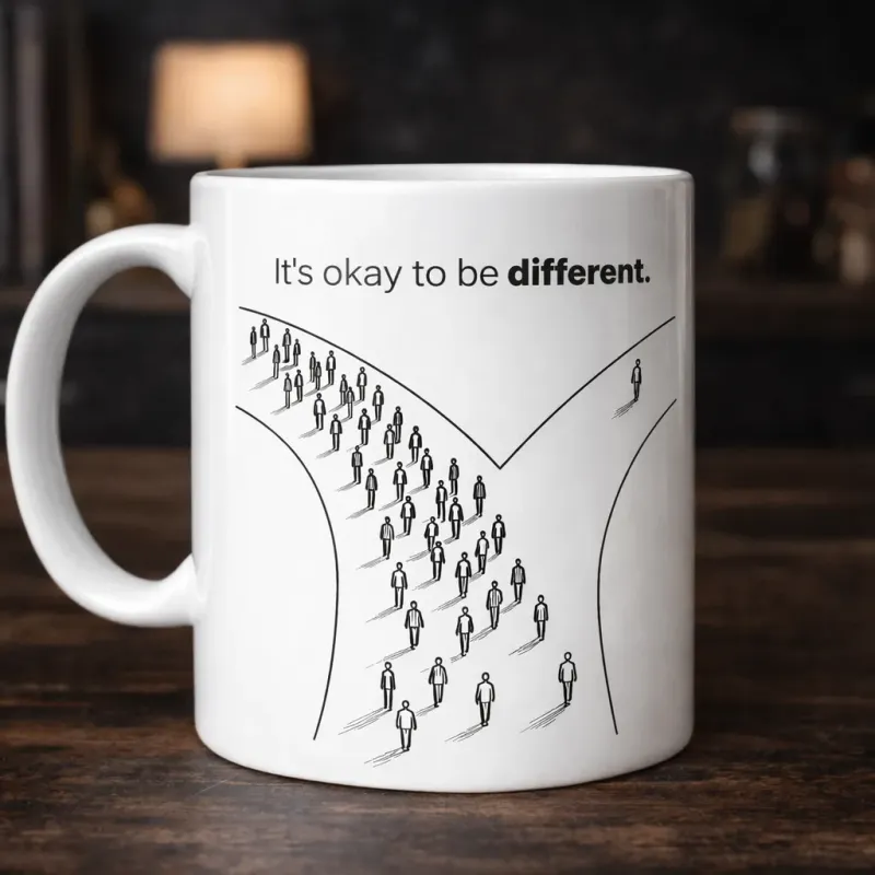 Cană personalizată, It’s Okay to Be Different