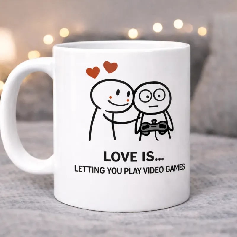 Cană personalizată, Love is… Letting You Play Video Games
