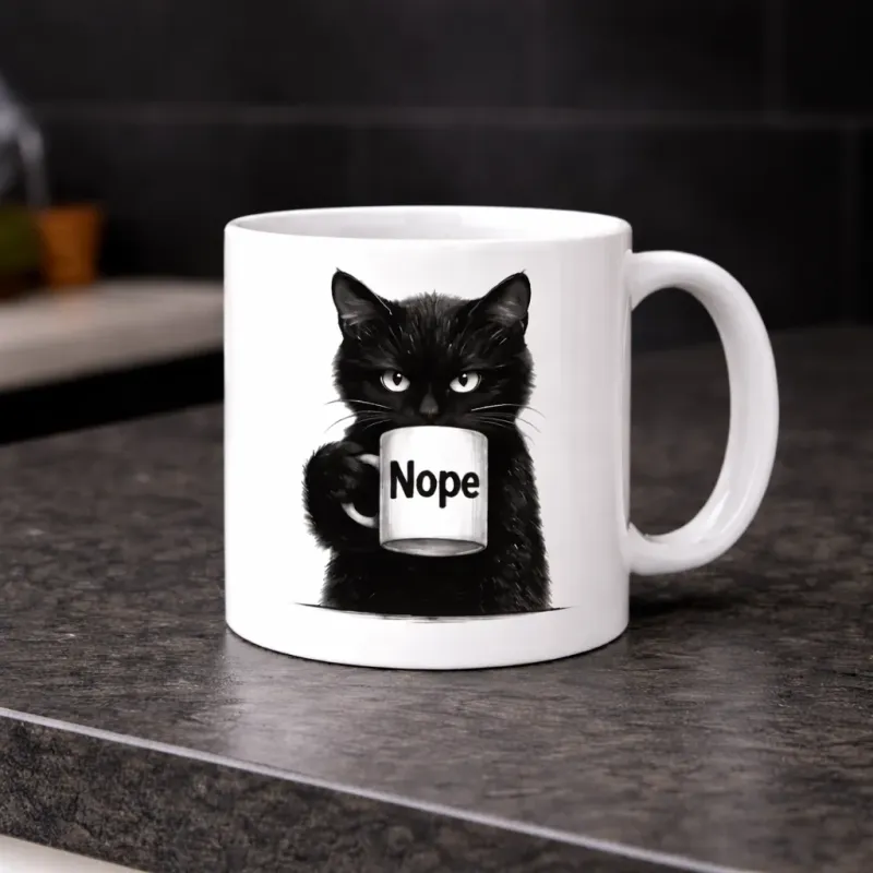 Cană personalizată, Cat „Nope”