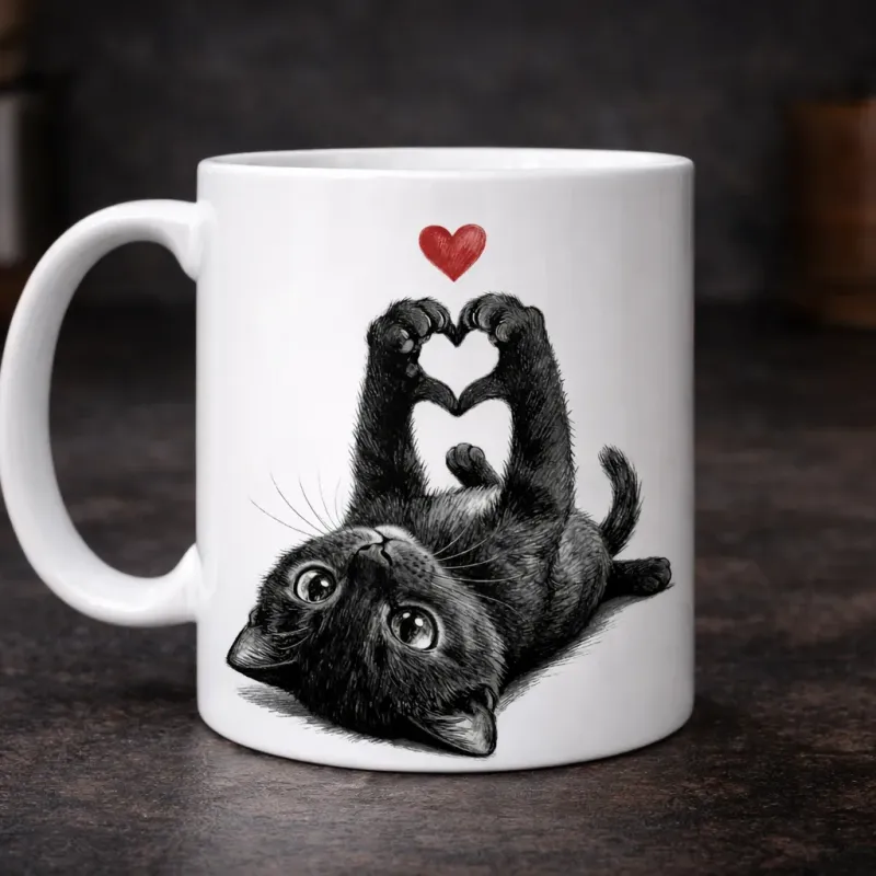 Cană personalizată, Pisica cu Inima